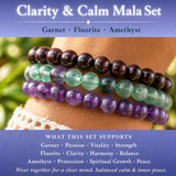 Clarity & Calm 3-PC Crystal Mala Bracelet Set
