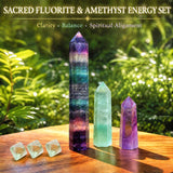 Sacred Fluorite & Amethyst Energy Set