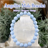 Mala Angelite Bracelet With Velvet Pouch