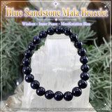 Mala Blue Sandstone Bracelet With Velvet Pouch