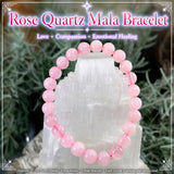Mala Rose Quartz Bracelet With Velvet Pouch