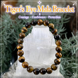 Mala Tiger's Eye Bracelet With Velvet Pouch