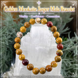 Mala Golden Mookaite Jasper Bracelet With Velvet Pouch