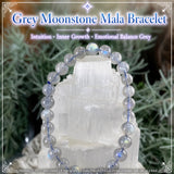 Mala Grey Moonstone Bracelet With Velvet Pouch