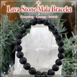 Mala Lava Stone Bracelet With Velvet Pouch