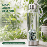 Moss Agate Gem Pod Water Bottle 💧