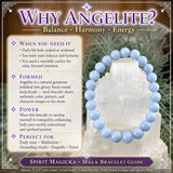 Mala Angelite Bracelet With Velvet Pouch