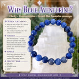 Mala Blue Aventurine Bracelet With Velvet Pouch
