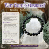Mala Golden Obsidian Bracelet With Pouch