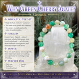 Mala Green Cherry Agate Bracelet With Velvet Pouch