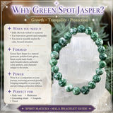 Mala Green Spot Jasper Bracelet With Velvet Pouch