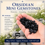 Obsidian Mini Gemstones  (50 Gram / 1.7oz Lot)