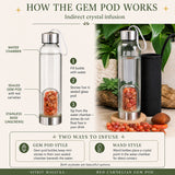 Red Carnelian Gem Pod Water Bottle. 💧