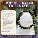 Mala Multicolor Tiger's Eye Bracelet With Velvet Pouch