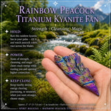 Rainbow Peacock Titanium Kyanite Fan