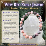 Mala Red Zebra Jasper Bracelet With Velvet Pouch