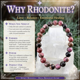 Mala Rhodonite Bracelet With Velvet Pouch