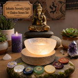 Selenite Serenity Light + Chakra Stones Set