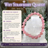 Mala Strawberry Quartz Bracelet With Velvet Pouch