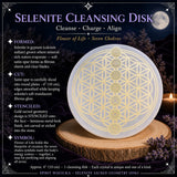 Selenite Flower Of Life Chakra Alignment Cleansing Disk