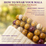 Mala Golden Mookaite Jasper Bracelet With Velvet Pouch