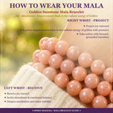 Mala Golden Sunstone Bracelet With Velvet Pouch