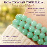 Mala Green Aventurine Bracelet With Velvet Pouch