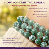 Mala Green Spot Jasper Bracelet With Velvet Pouch
