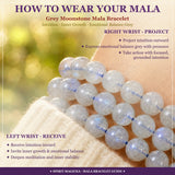 Mala Grey Moonstone Bracelet With Velvet Pouch