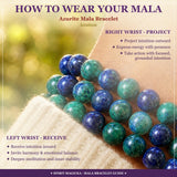 Mala Azurite Bracelet With Velvet Pouch