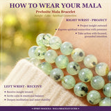 Mala Prehnite Bracelet With Velvet Pouch