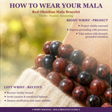Mala Red Obsidian Bracelet With Velvet Pouch