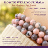 Mala Red Zebra Jasper Bracelet With Velvet Pouch