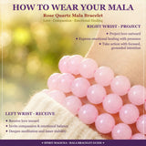 Mala Rose Quartz Bracelet With Velvet Pouch