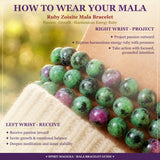 Mala Ruby Zoisite Bracelet With Velvet Pouch