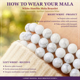 Mala White Howlite Bracelet With Velvet Pouch