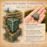 Green Spot Jasper Tumbled Cube