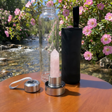 Rose Quartz Crystal Water Bottle Self-Love Gift Set