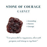 Garnet & Silver "Courage" Stud Earrings