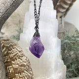 SAVE 70% Amethyst Wire Wrapped Pendant + Pouch