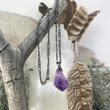 SAVE 70% Amethyst Wire Wrapped Pendant + Pouch