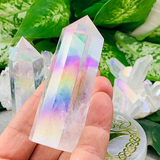 70% OFF - Opal & Silver Ring of Faith & Angel Aura Quartz Point