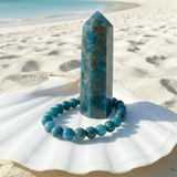 Larimar Necklace & Apatite Mala & Point Sacred Serenity Set