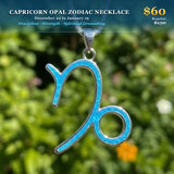 ♑ SUMMER SALE 60% OFF -Capricorn Opal Zodiac Necklace - December 22 to January 19