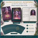 🌙 Sacred Feminine Awakening Oracle Deck, 13 Crystal Companion Set & Course