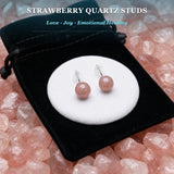 Earrings - Strawberry Quartz Studs