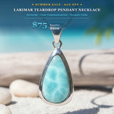 SUMMER SALE 60% OFF Larimar Teardrop Pendant Necklace