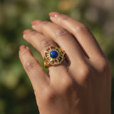 Lapis Lazuli & Gold Solar Wisdom Ring