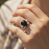 Black Onyx & Silver Sacred Strength Ring