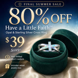 80% OFF - Have a Little Faith – Opal & Sterling Silver Cross Ring